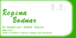 regina bodnar business card